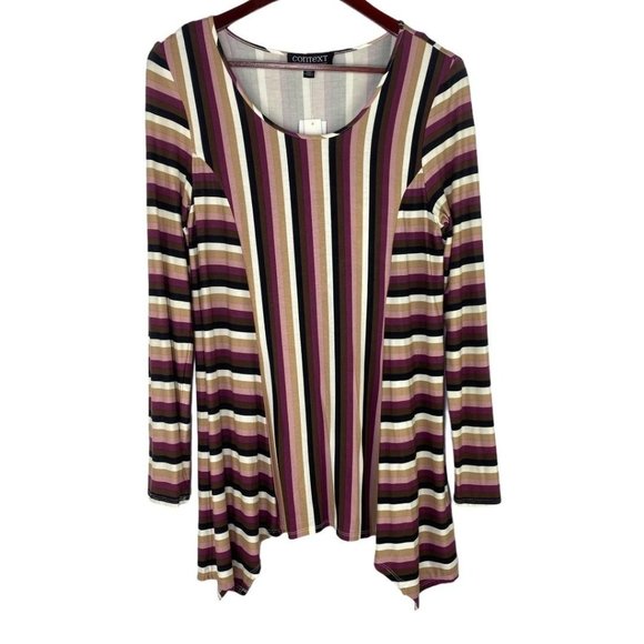 Context Tops - NWT Context by Lord & Taylor Stripe Tunic Size Sma